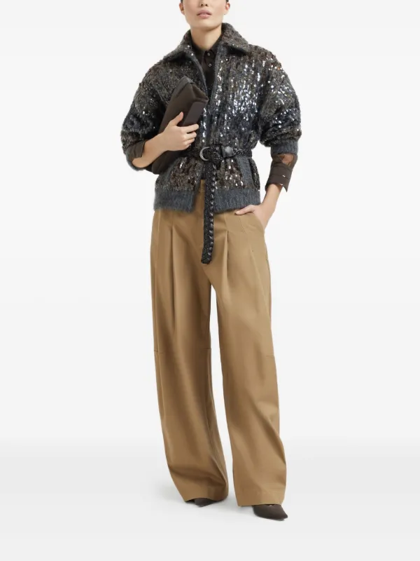 Brunello Cucinelli Cotton Trousers | Brown | FARFETCH BH