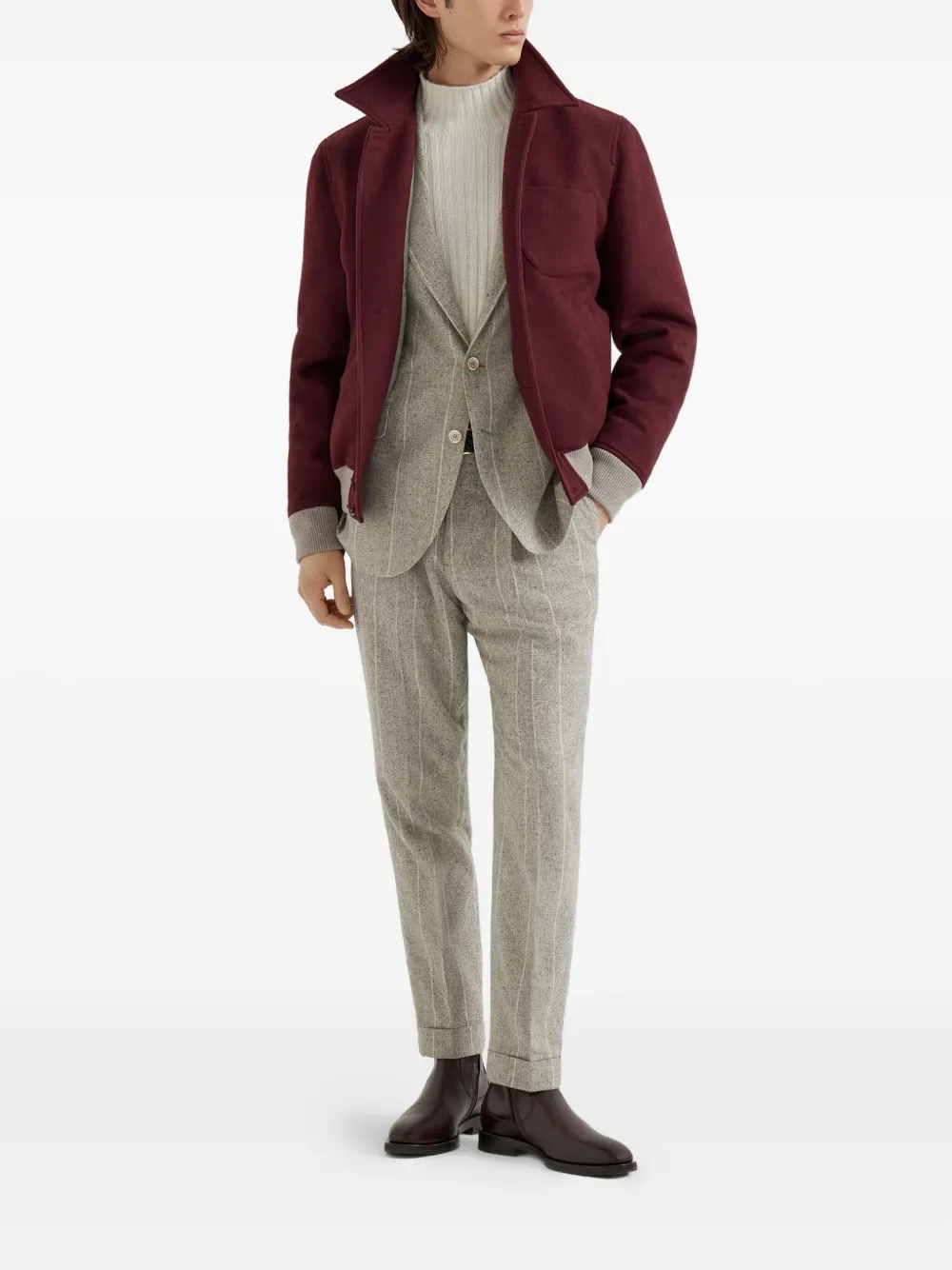 Brunello Cucinelli Deconstructed Cavallo blazer Beige