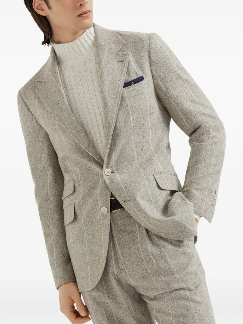 Brunello Cucinelli Deconstructed Cavallo blazer Beige