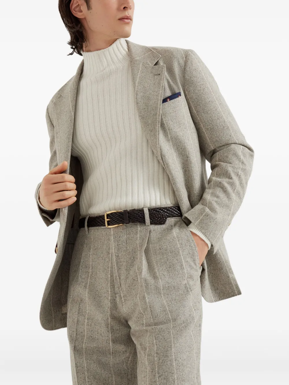 Brunello Cucinelli Deconstructed Cavallo blazer Beige