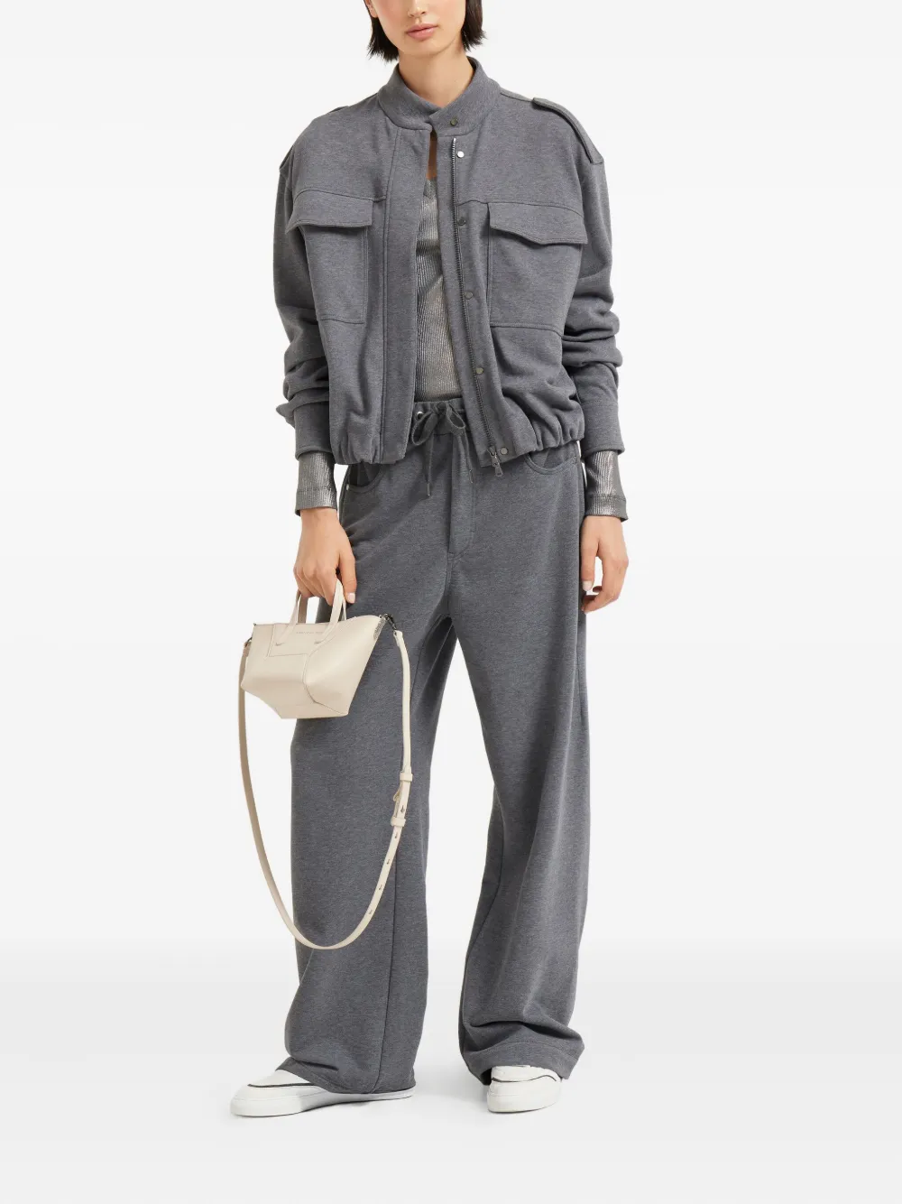 Brunello Cucinelli v-neck T-shirt Grijs