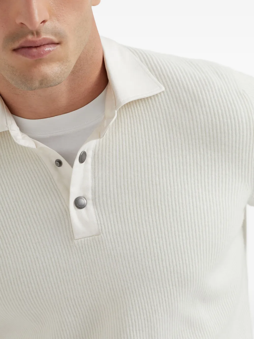 Brunello Cucinelli Kasjmier poloshirt Wit