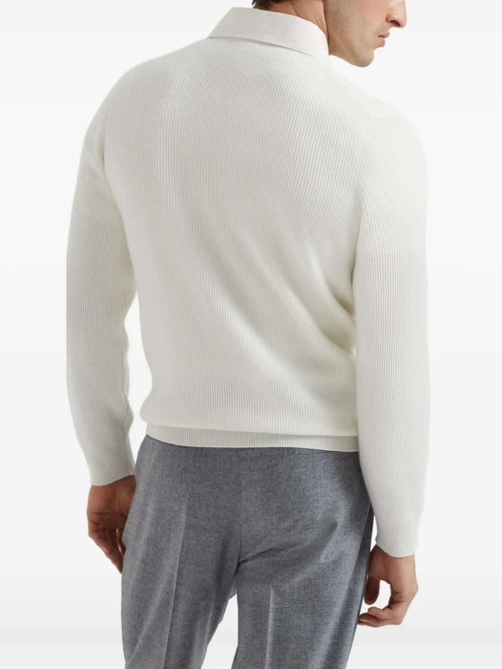 Brunello Cucinelli Kasjmier poloshirt Wit