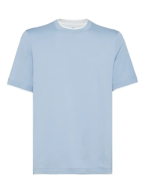 Brunello Cucinelli t-shirt à bords contrastants