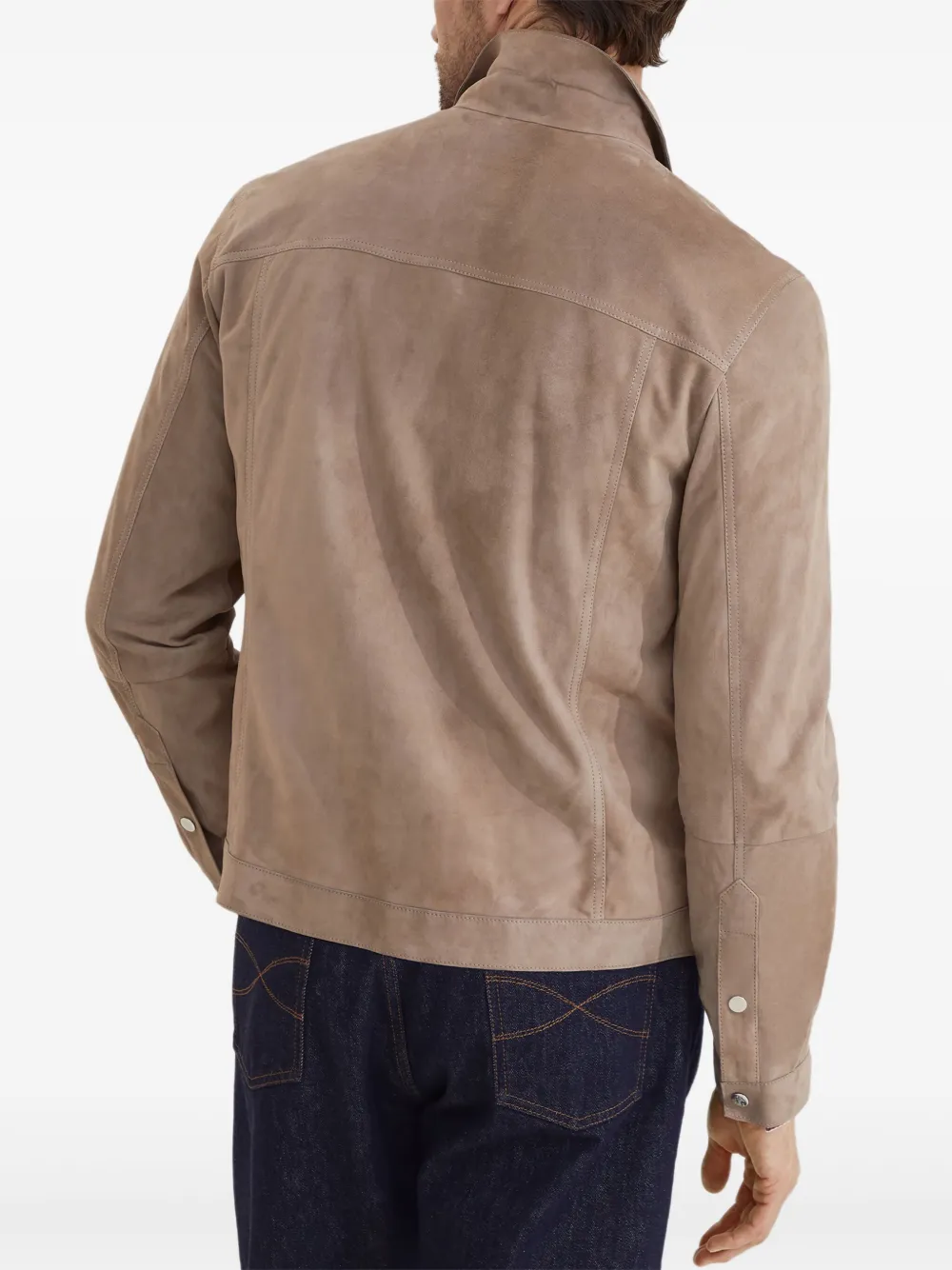 Brunello Cucinelli Leren jack Bruin