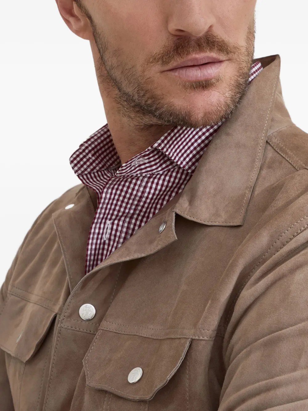 Brunello Cucinelli Leren jack Bruin
