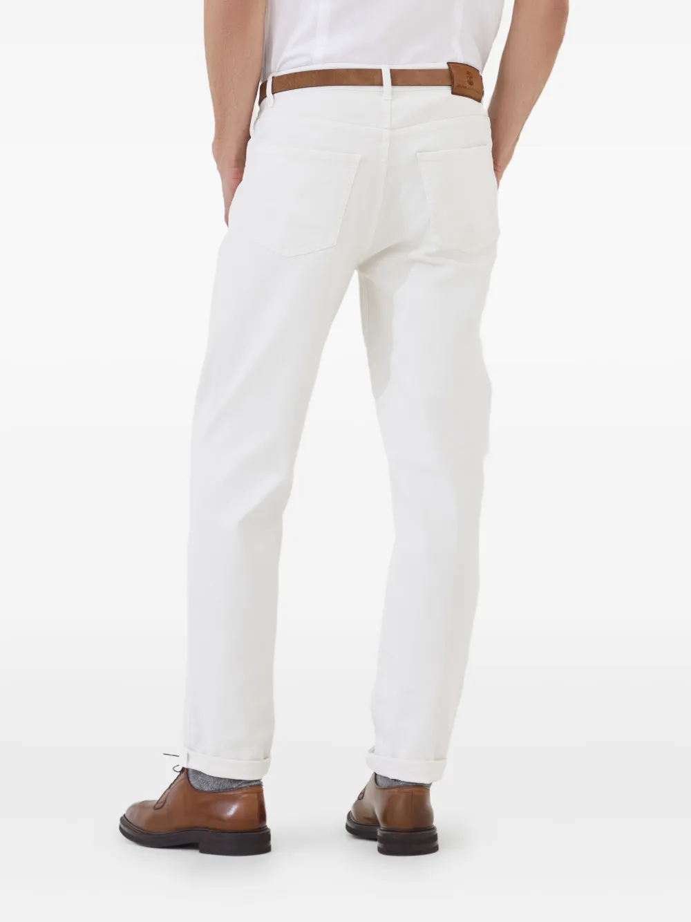 Brunello Cucinelli Jeans met logopatch Wit