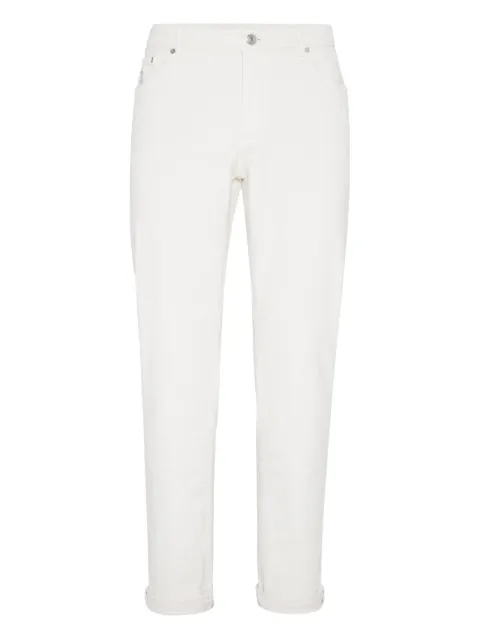 Brunello Cucinelli jeans con parche del logo