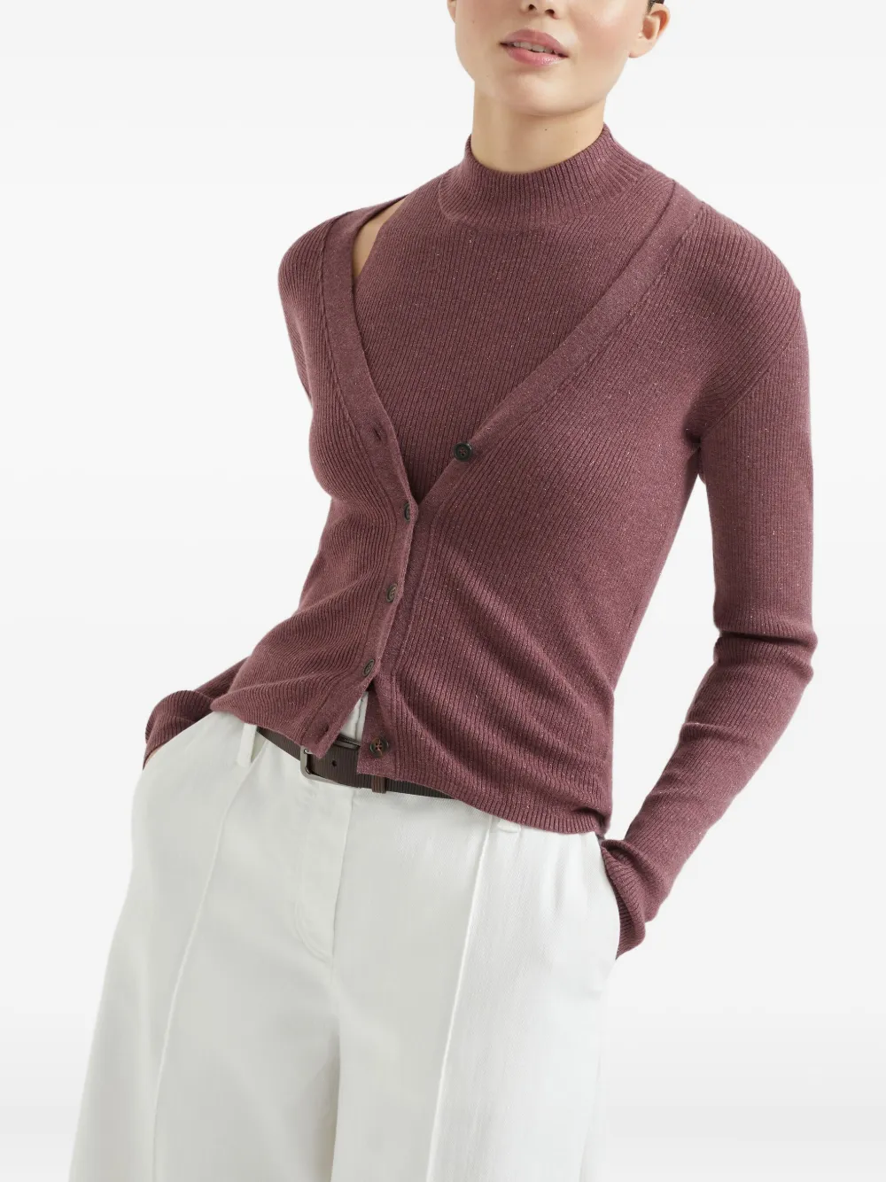 Brunello Cucinelli Vest met V-hals Rood