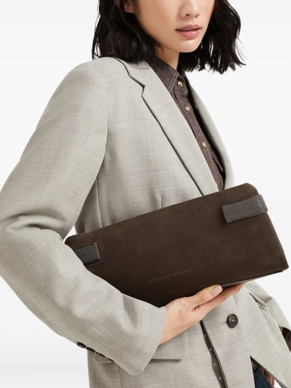 Brunello Cucinelli Essence clutch - Bruin