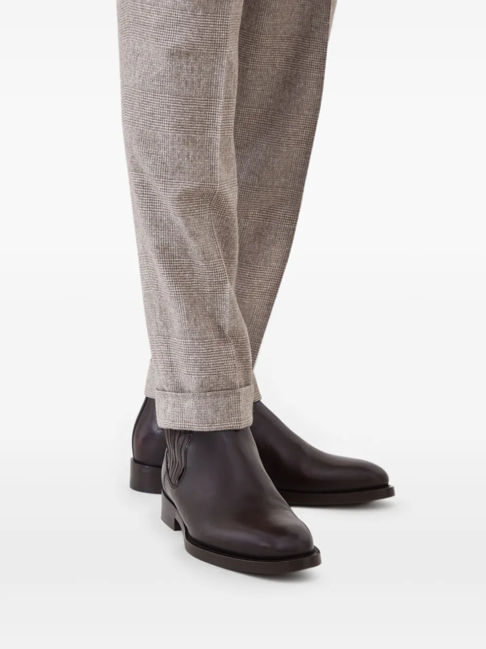 Brunello Cucinelli leather Chelsea boots Brown