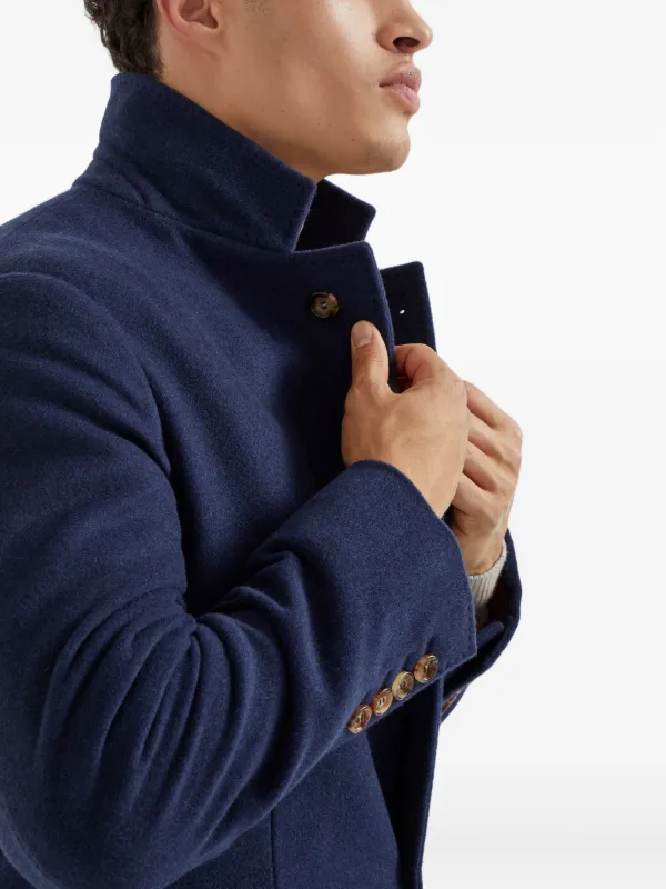Brunello Cucinelli Cashmere Coat | Blue | FARFETCH