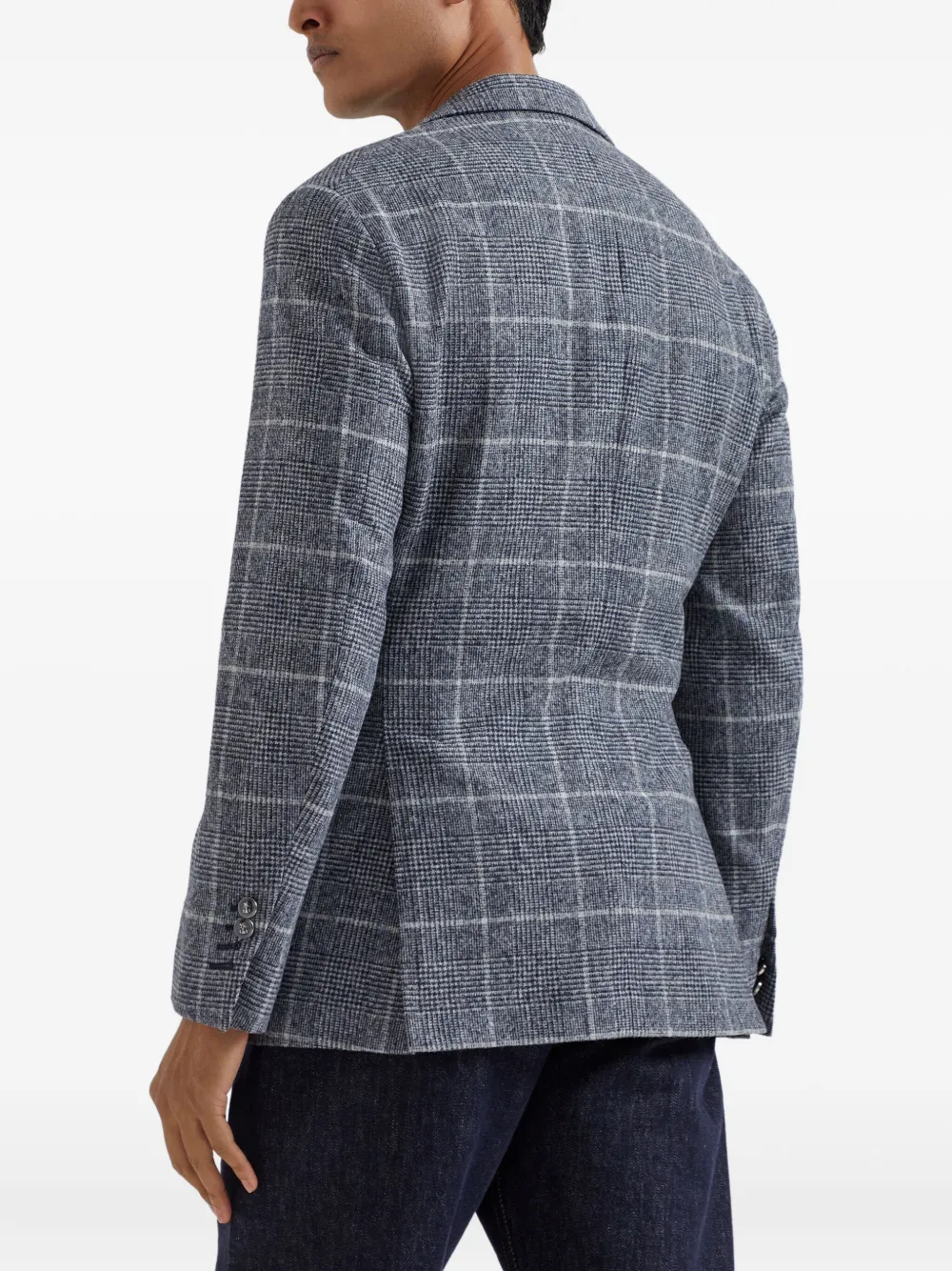 Brunello Cucinelli single-breasted blazer Blauw