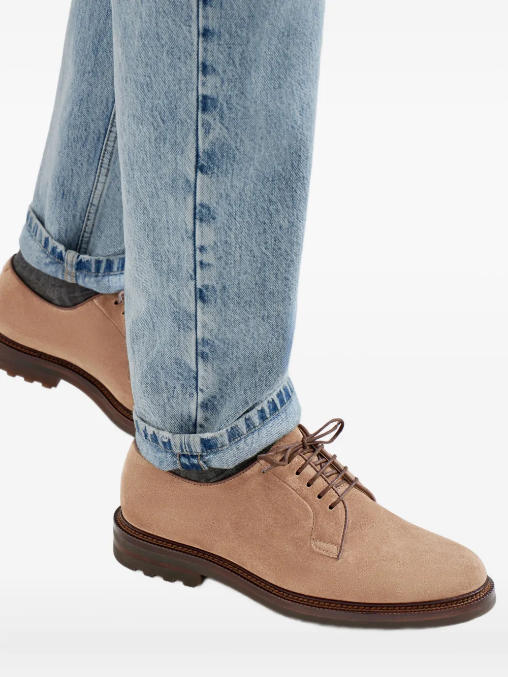 Brunello Cucinelli suede lace-up shoes Neutrals