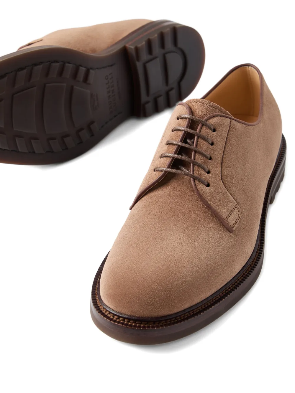 Brunello Cucinelli suede lace-up shoes Neutrals