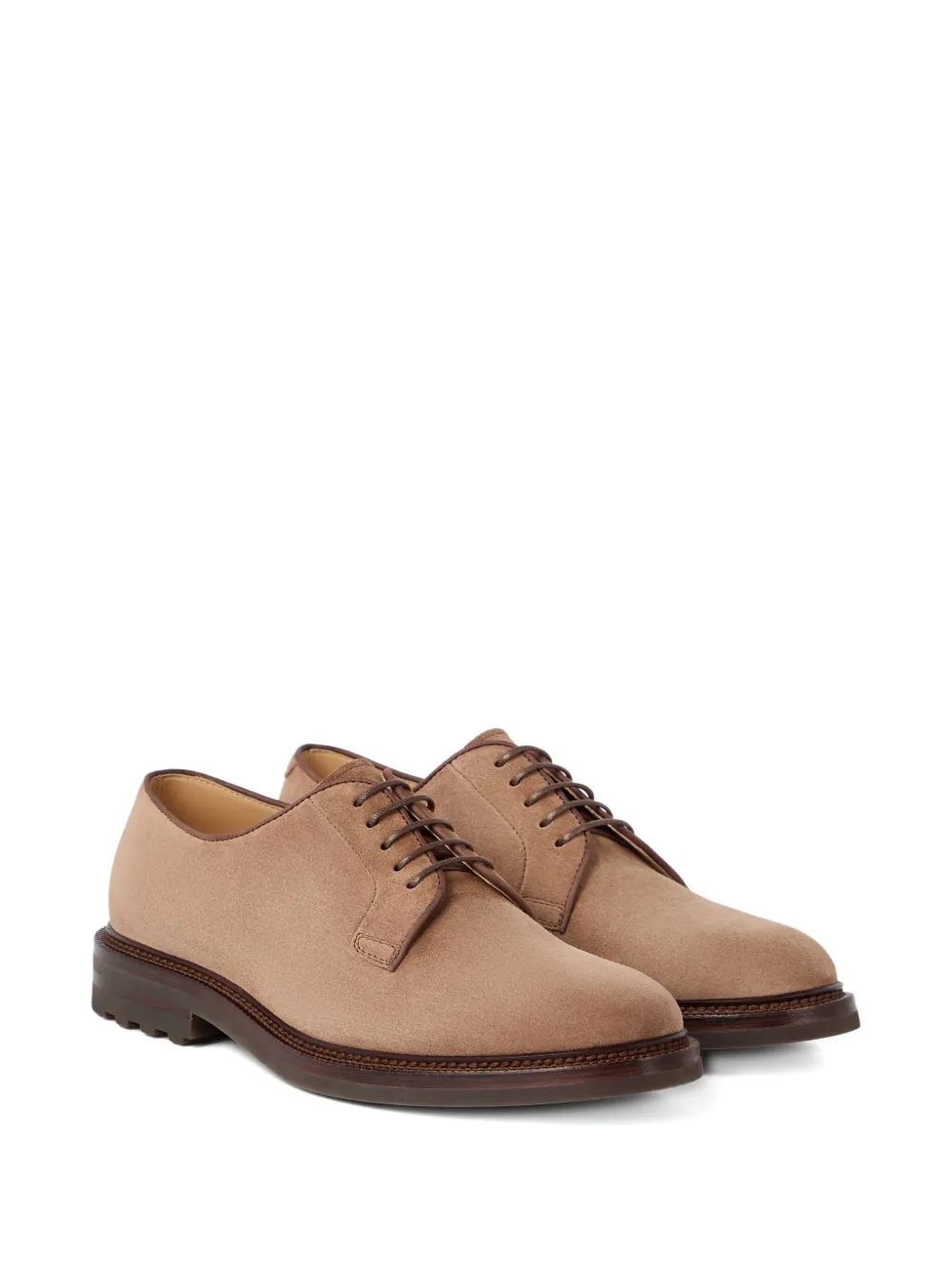 Brunello Cucinelli suede lace-up shoes Neutrals