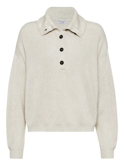 Brunello Cucinelli Vanisé knitted polo top