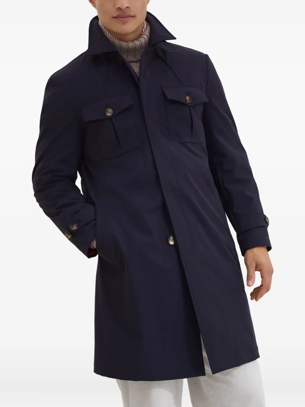Brunello Cucinelli Redingote jas Blauw