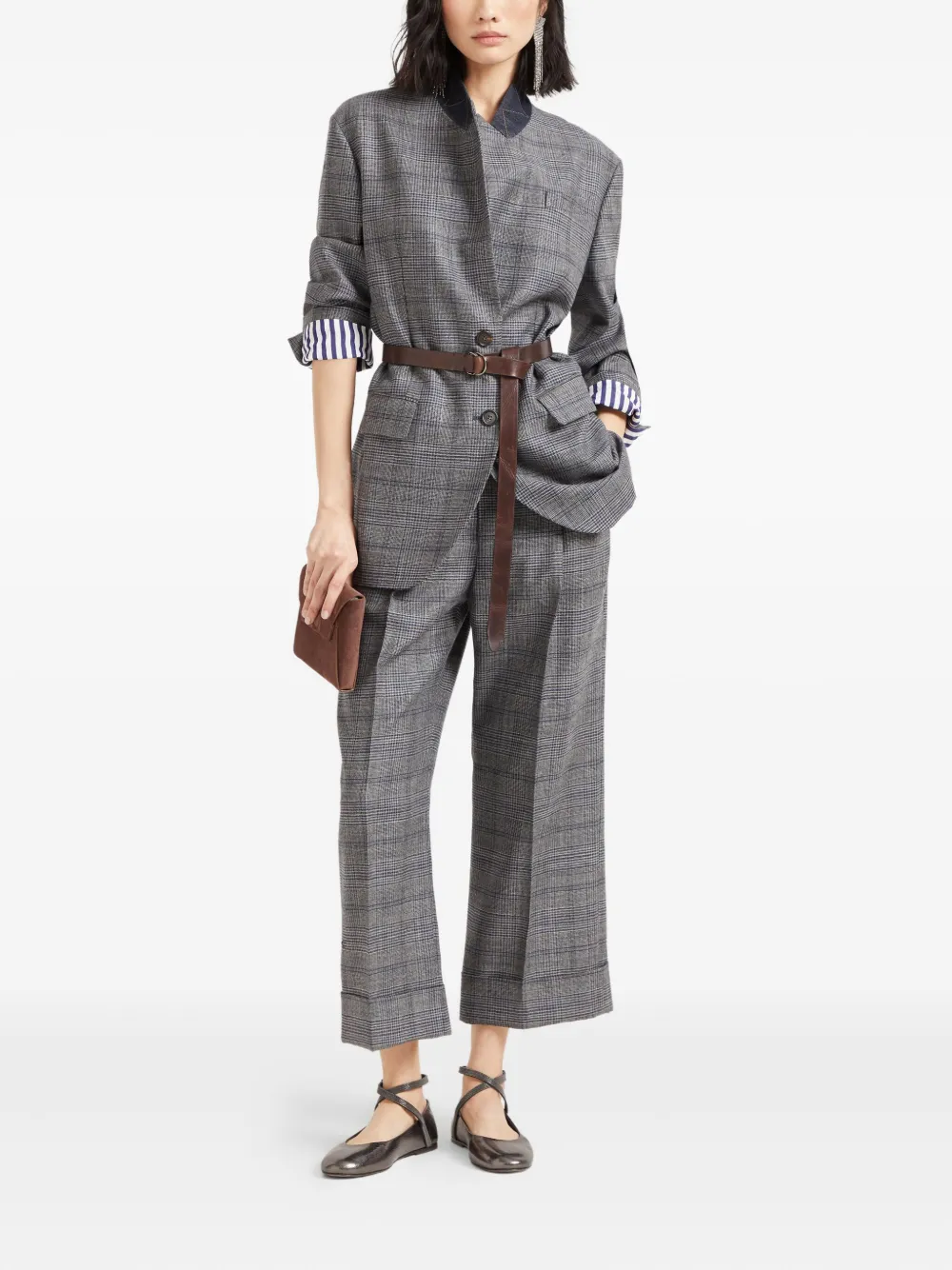 Brunello Cucinelli Prince of Wales broek - Grijs