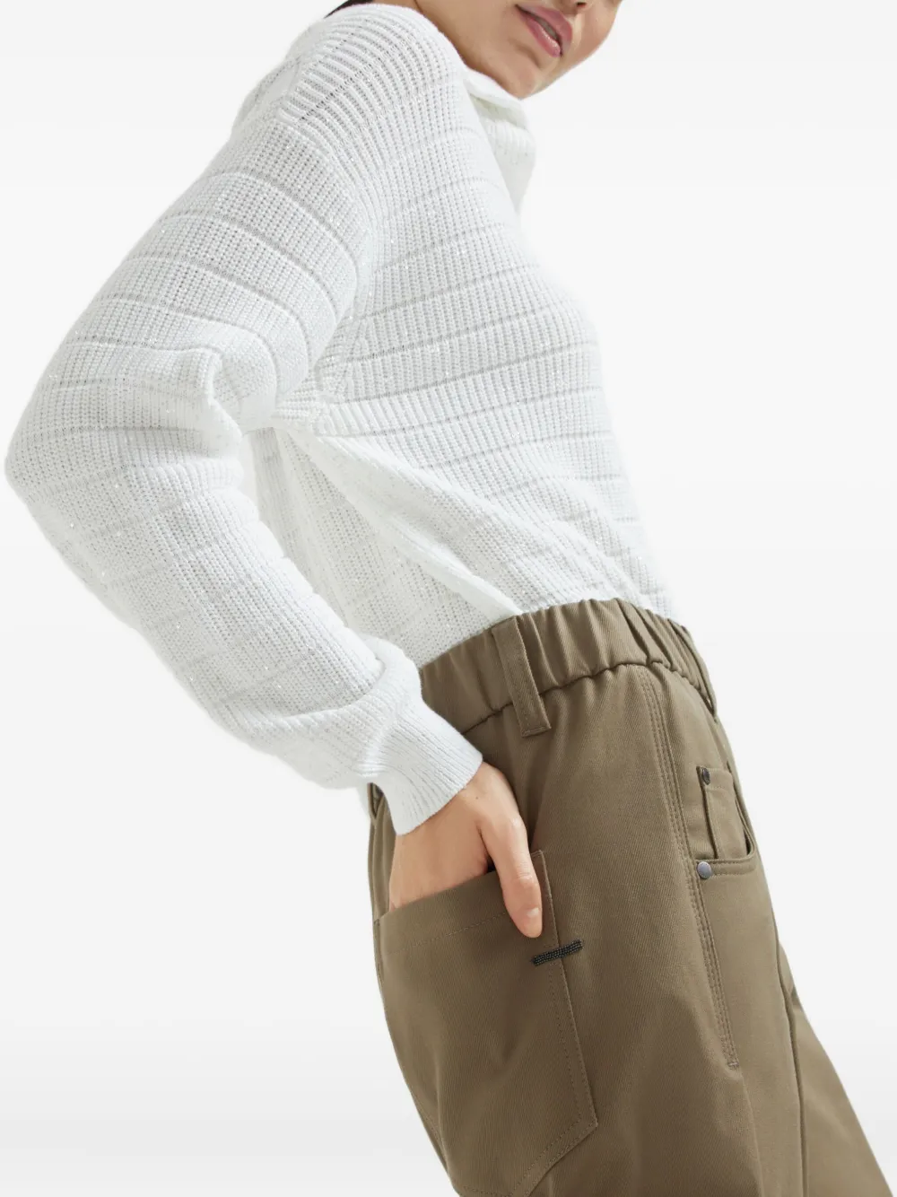 Brunello Cucinelli High waist broek Bruin