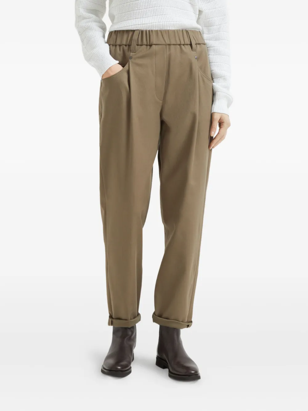 Brunello Cucinelli High waist broek Bruin