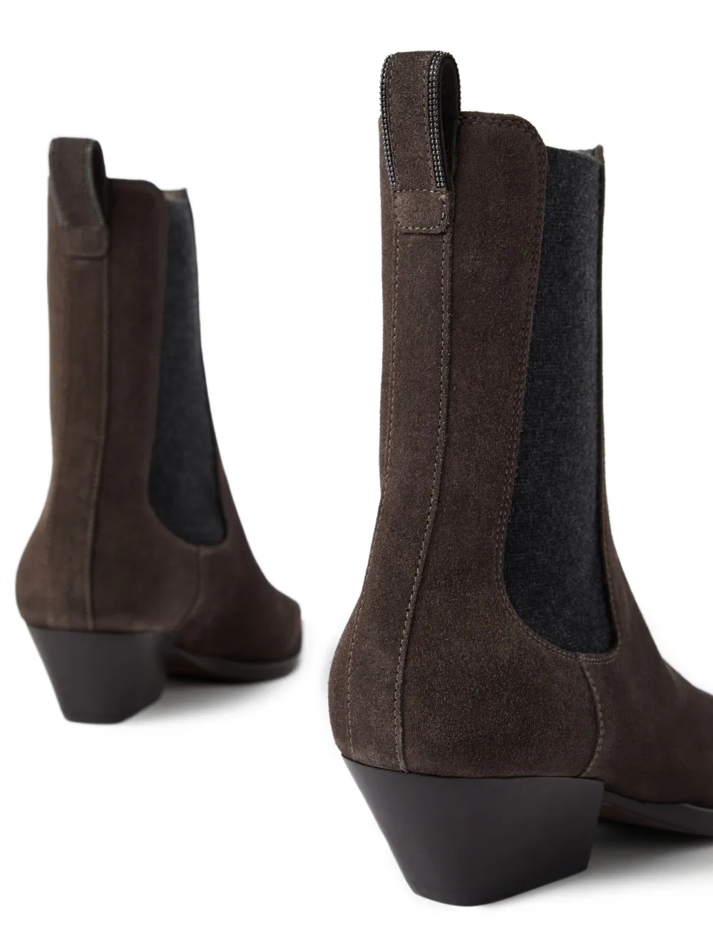 Brunello Cucinelli 50mm Monili-chain leather boots Brown