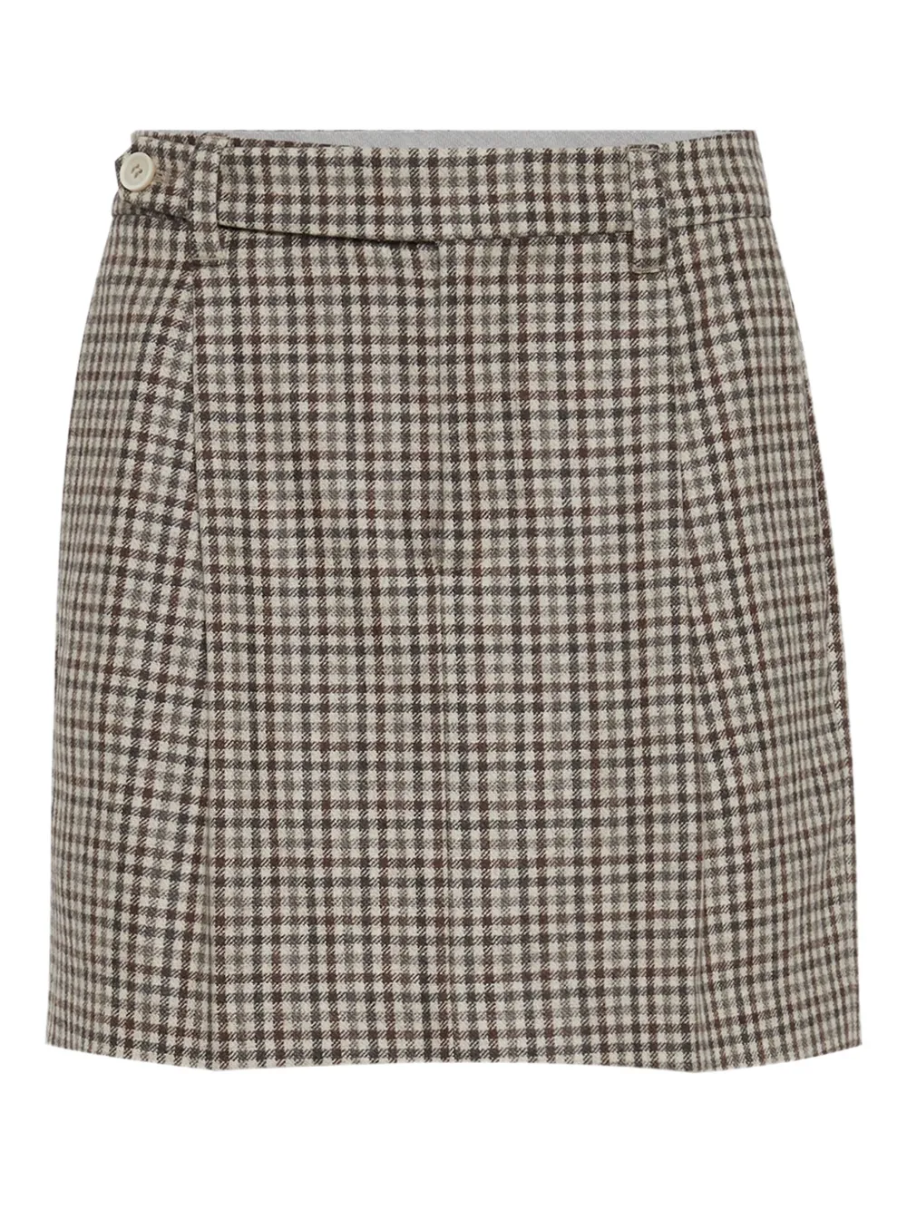 Brunello Cucinelli checked flannel mini skirt | Neutrals | Image 1