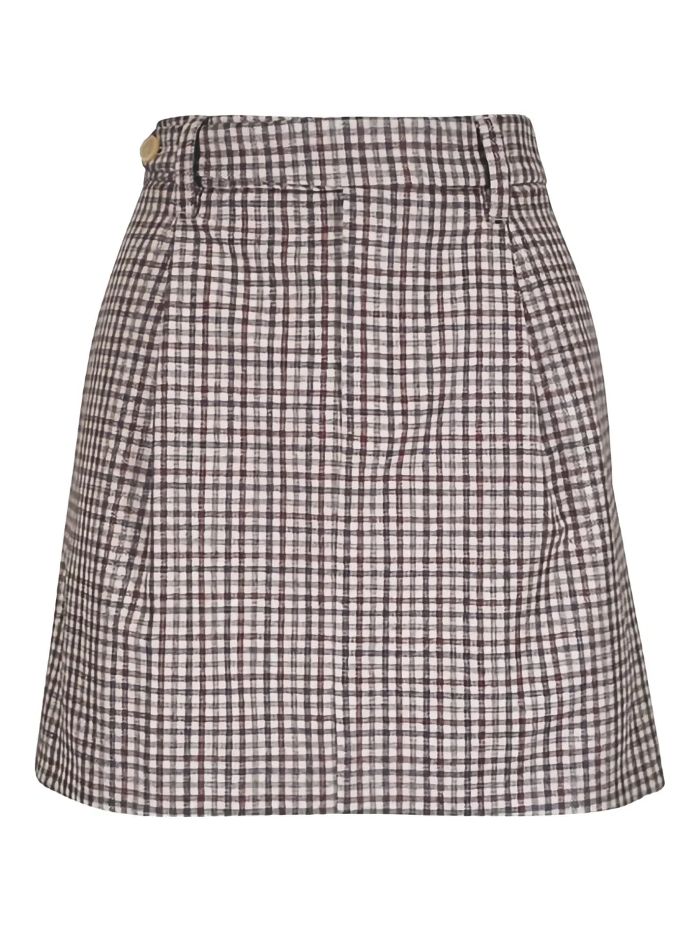 Brunello Cucinelli checked flannel mini skirt | Neutrals | Image 1
