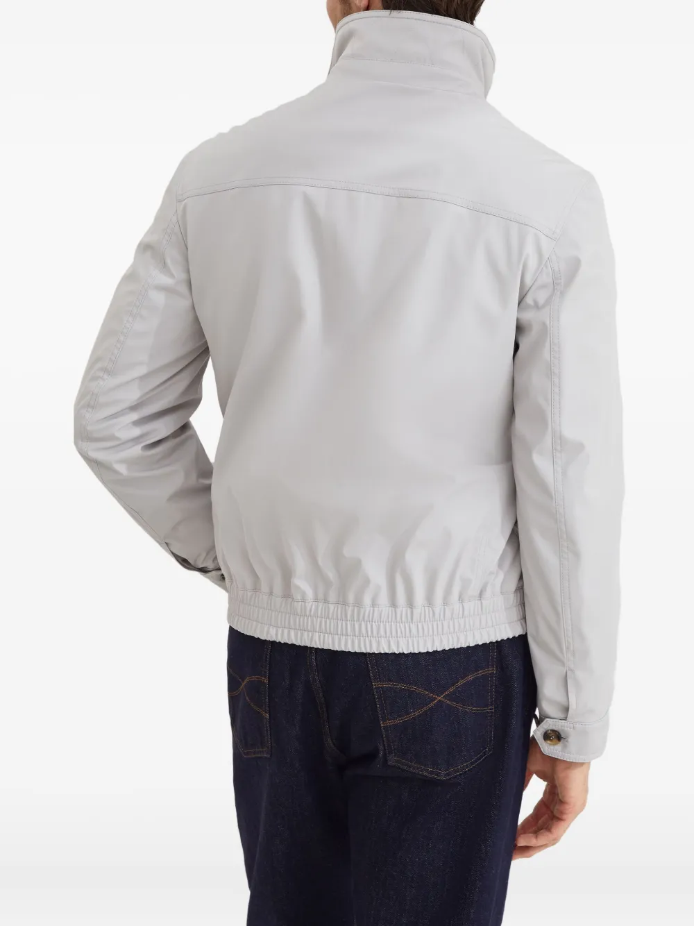 Brunello Cucinelli zip-up bomber jacket Beige