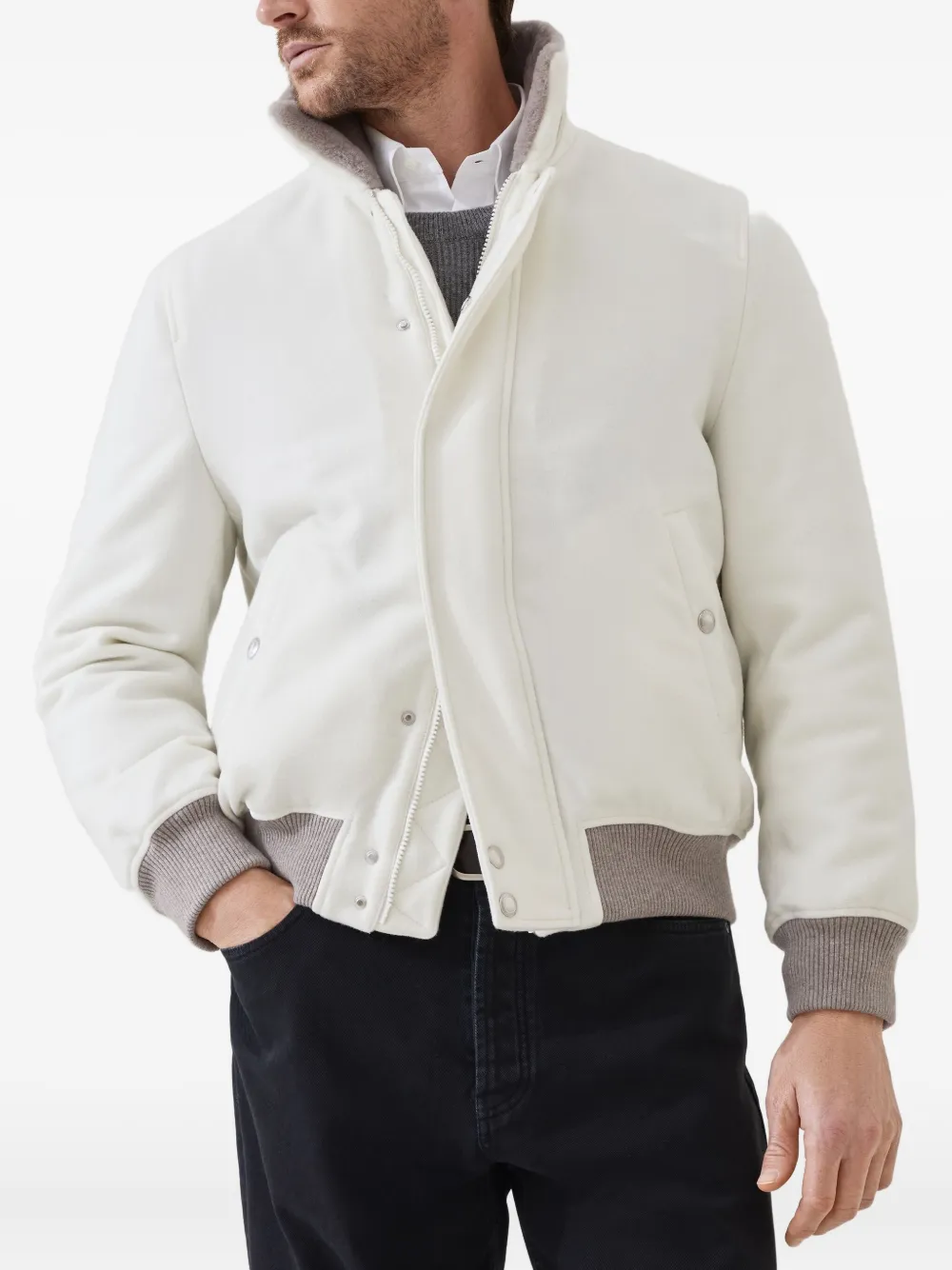 Brunello Cucinelli Kasjmier bomberjack Beige