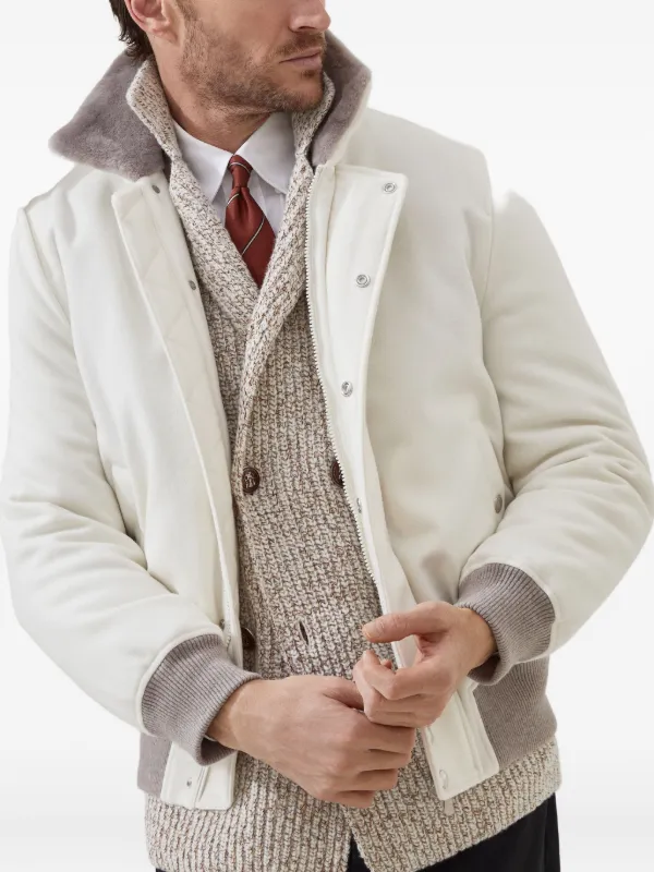 Brunello Cucinelli Cashmere Bomber Jacket | Neutrals | FARFETCH