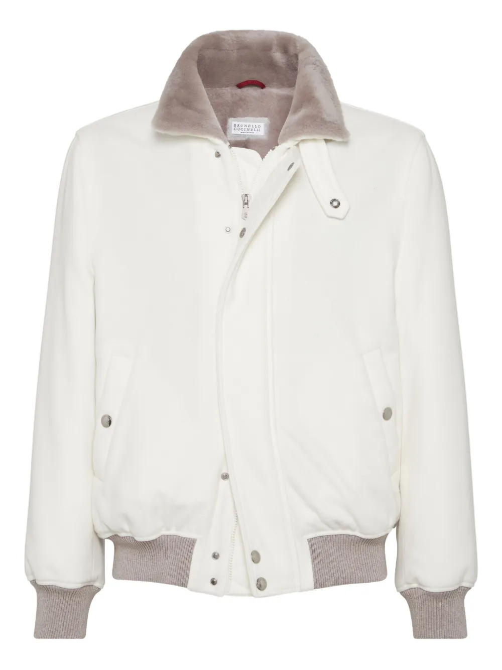 Brunello Cucinelli cashmere bomber jacket | Neutrals | Image 1