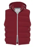 Brunello Cucinelli taffeta padded gilet - Red