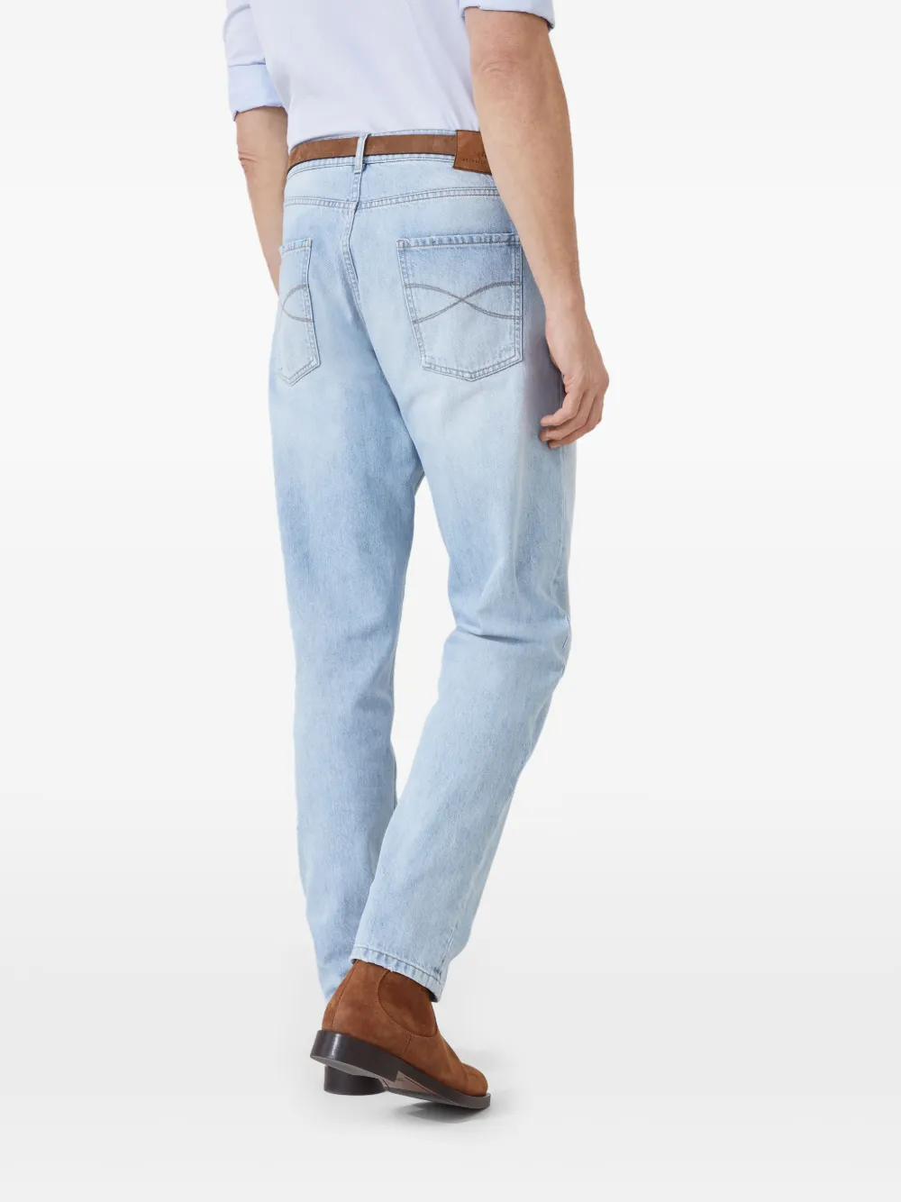Brunello Cucinelli Gerafelde jeans Blauw