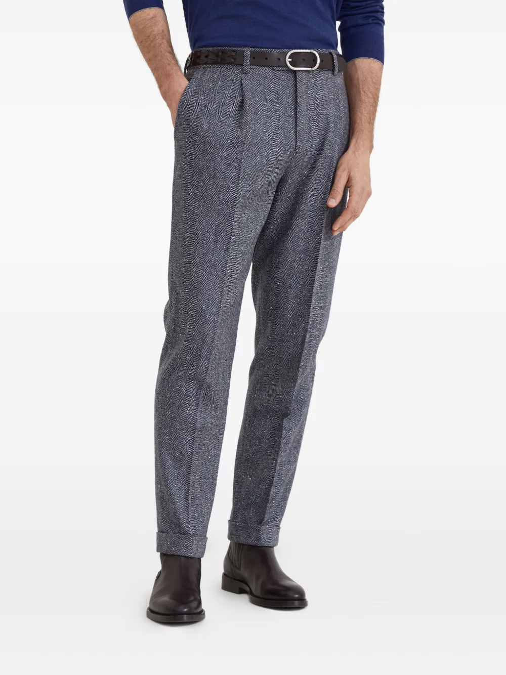 Brunello Cucinelli pleated tapered trousers Grijs