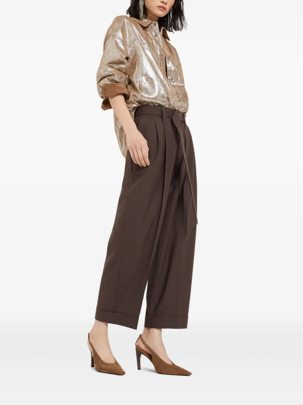 Brunello Cucinelli 80mm suede pumps Brown