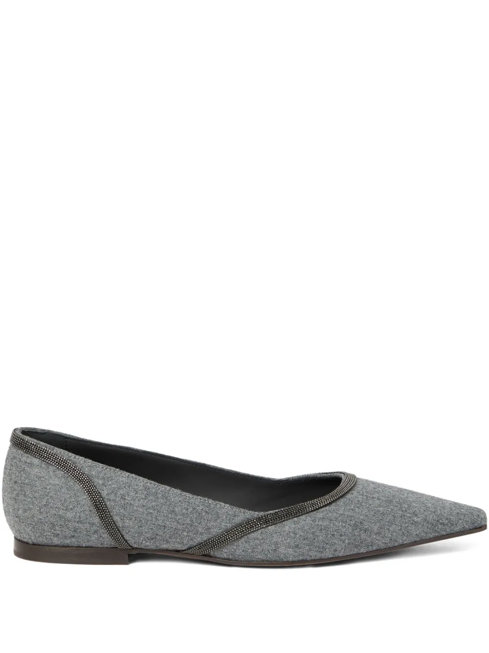 Brunello Cucinelli flannel ballet flats Grey
