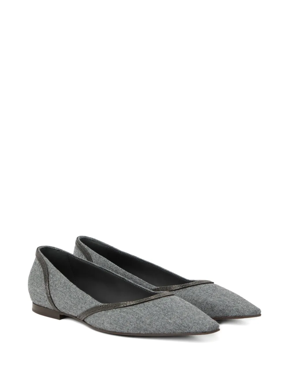 Brunello Cucinelli Flanellen ballerina's - Grijs