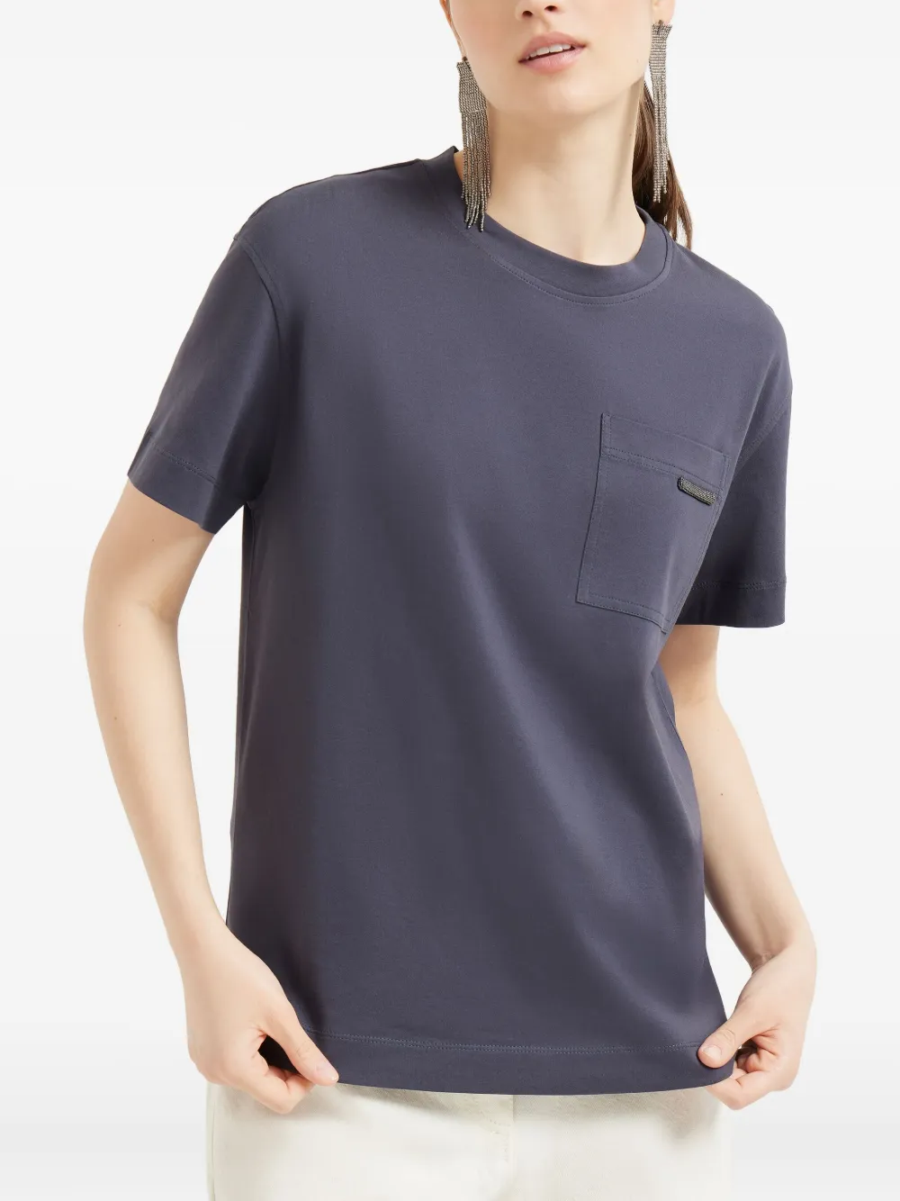 Brunello Cucinelli Jersey T-shirt Blauw