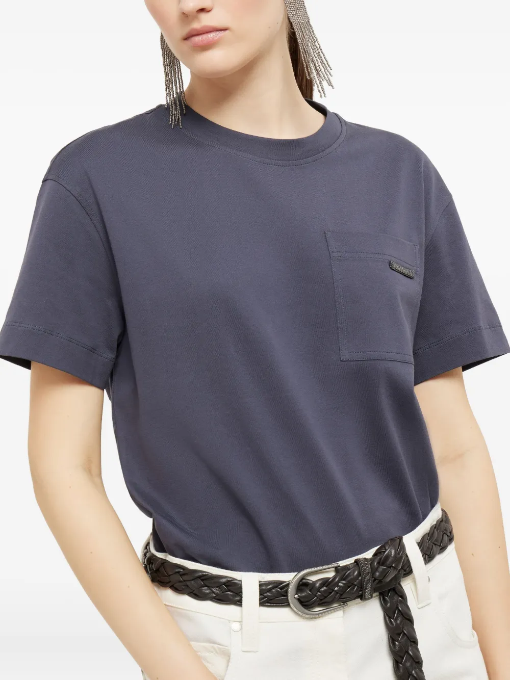 Brunello Cucinelli Jersey T-shirt Blauw