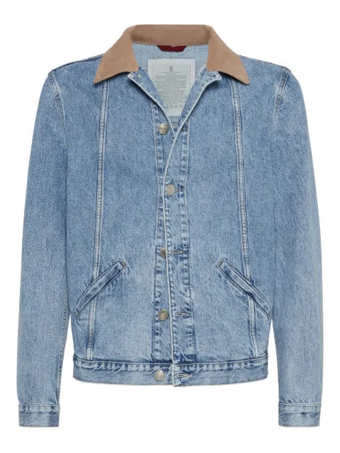 Brunello Cucinelli contrasting-collar denim jacket