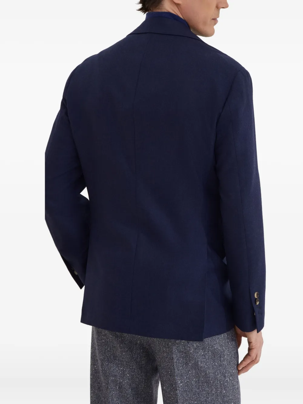 Brunello Cucinelli Wollen blazer met enkele rij knopen Blauw