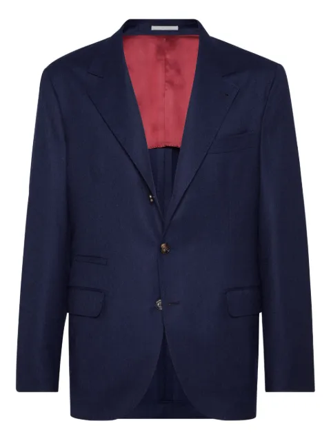 Brunello Cucinelli Blazer de lã com abotoamento simples
