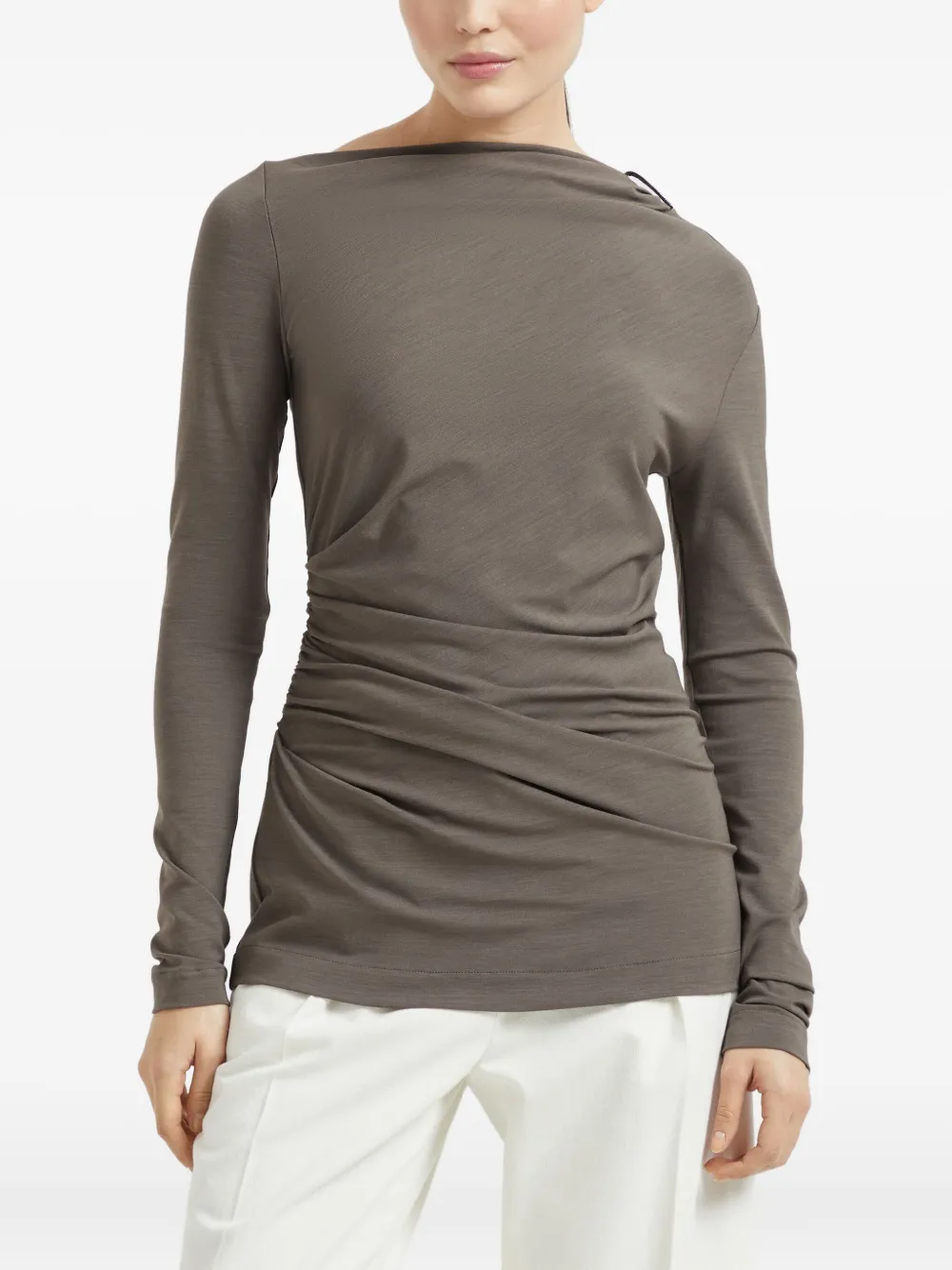 Brunello Cucinelli Top met ruches Grijs