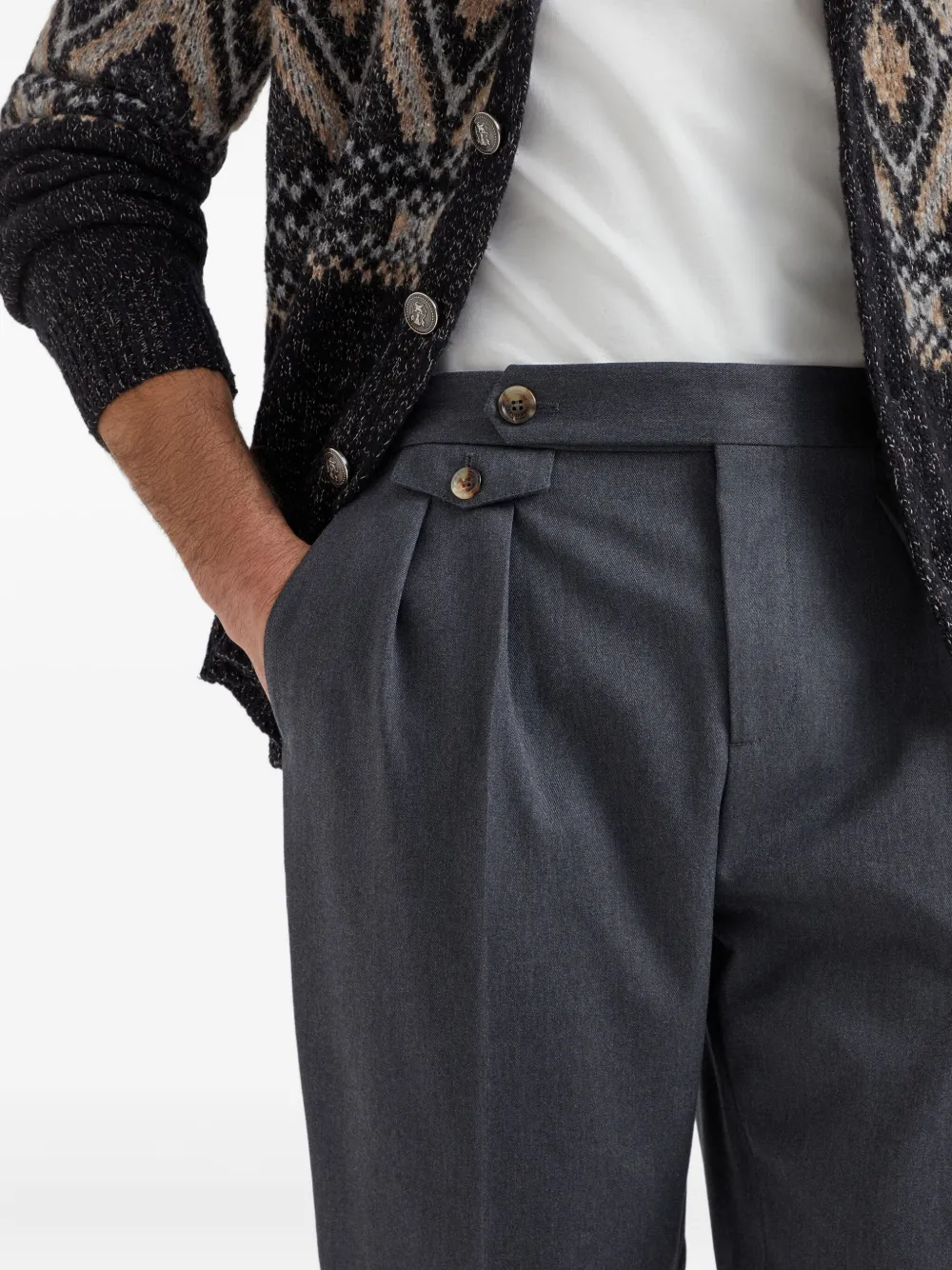 Brunello Cucinelli Gabardine pantalon Blauw