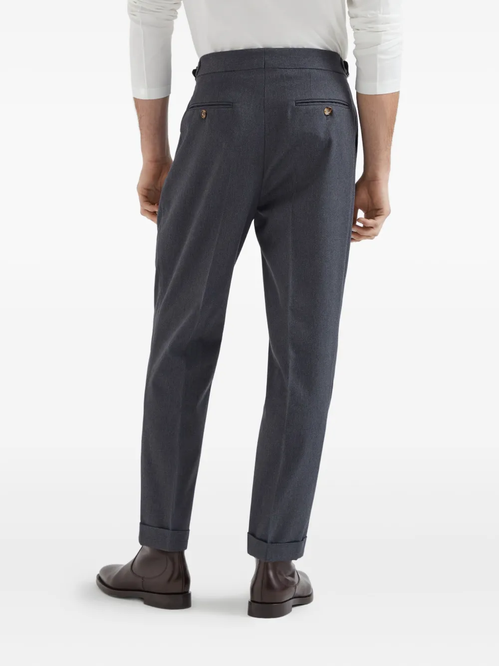 Brunello Cucinelli Gabardine pantalon Blauw