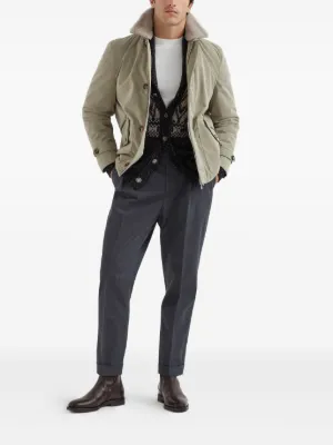 ブルネロクチネリ【美品】極上ウールコットン　スラックス Brunello Cucinelli （ブルネロクチネリ）パンツ - FARFETCH
