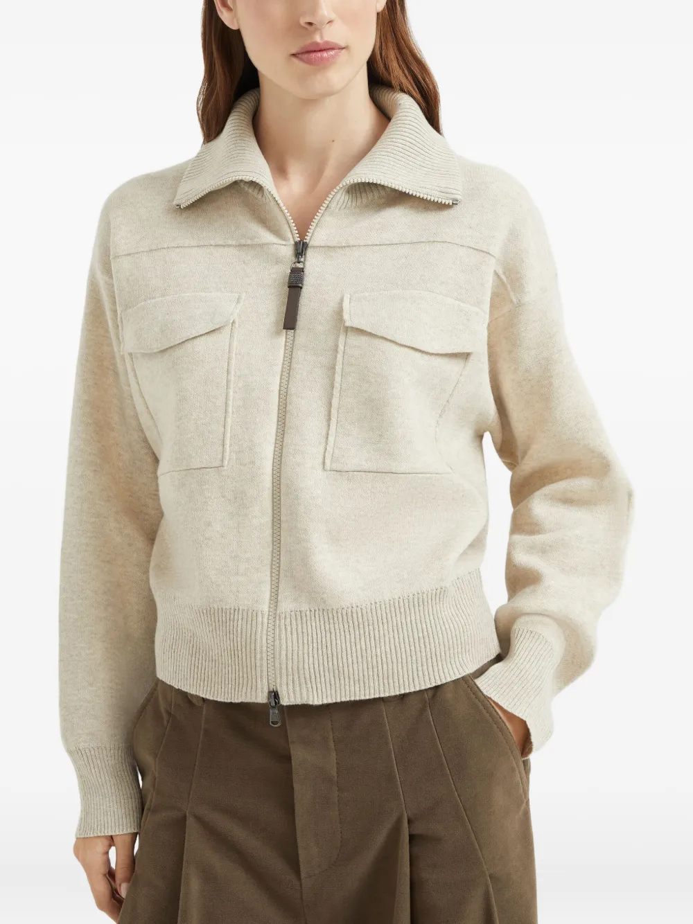 Brunello Cucinelli Dubbelgebreid vest Beige