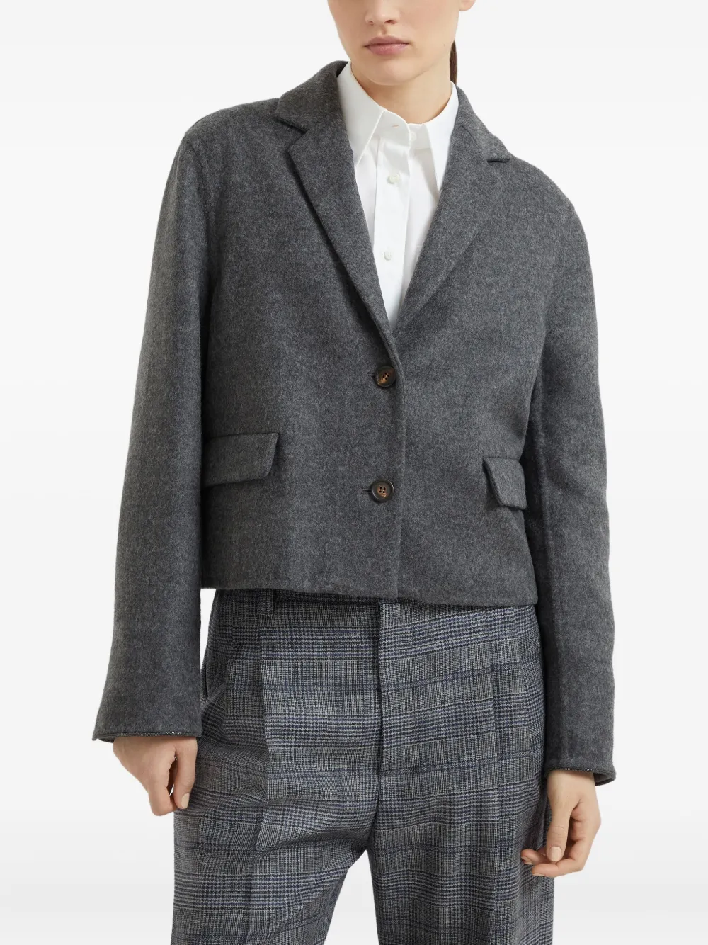 Brunello Cucinelli Cropped blazer Grijs