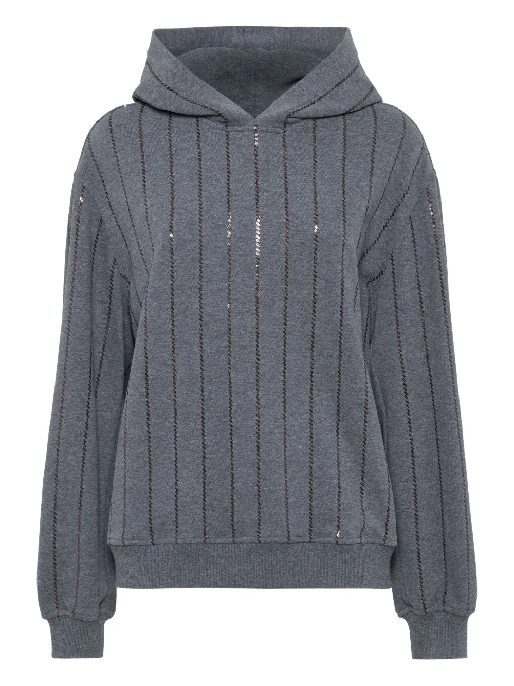 Brunello Cucinelli sequin-embellished hoodie | Grey | Image 1